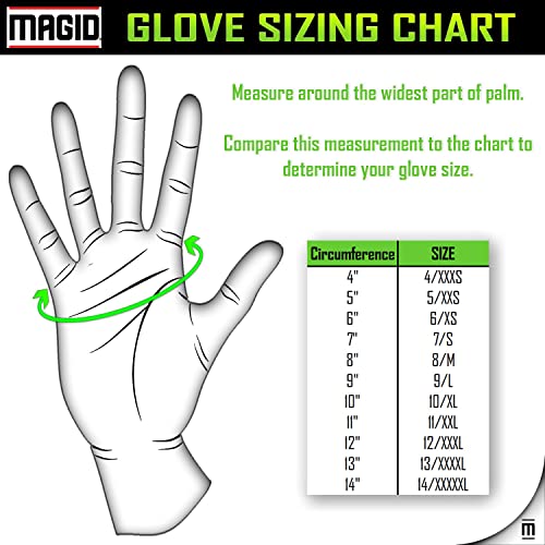 Работни ръкавици за механици MAGID Enhanced Grip, 12 PR, С нитриловым покритие пясъчен цвят (Nitrix), Размер 8 / M, Автомобили,