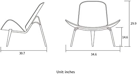 Трикрак стол-черупки в стил ЗЕФИСОНА Ханс Вегнера от Ясеневой шперплат, Бял стол с акцент от изкуствена кожа, Мебели за хола, Модерен