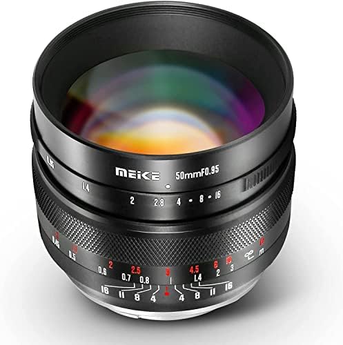 Широкоъгълен обектив Meike 50mm F0.95 с голяма бленда и ръчно фокусиране, Съвместим с беззеркальными камери Panasonic Lumix Olypums M43 Mount GH4 GH5 GH6