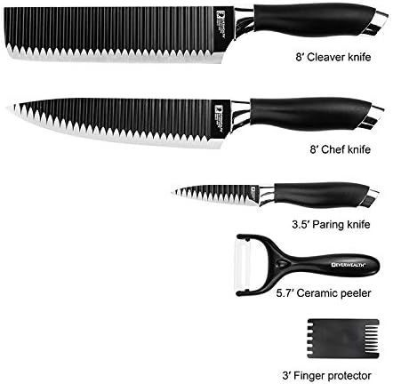 Нож на главния готвач SWAR Infinity Kiritsuke - Серия Comfort Pro- От Високо неръждаема стомана, Комплект ножове 5 бр. (Неръждаема стомана)