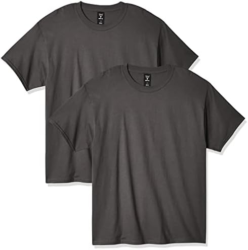 Тениска унисекс от Hanes, Памучен тениска с кръгло деколте, Памучен тениска Унисекс с кръгло деколте, Класически памучен тениска с кръгло деколте (1 или 2 опаковки)