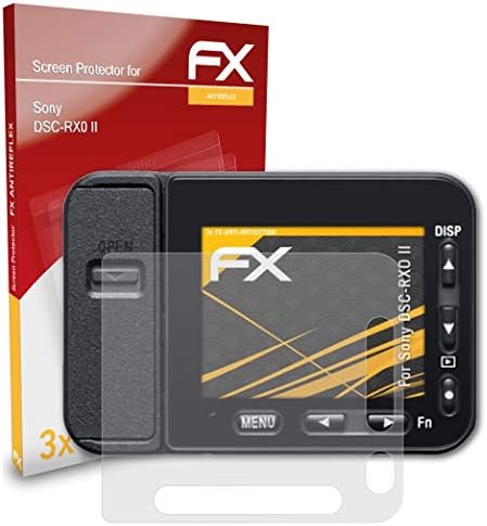 Защитно фолио atFoliX, съвместима със защитно фолио за Sony DSC-RX0 II, Антибликовая и амортизирующая защитно фолио FX (3X)