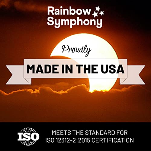 Очила Rainbow Симфония за слънчево затъмнение, сертифицирани CE и ISO, Безопасни за наблюдение на пряка слънчева светлина, Направено в САЩ, 5 опаковки