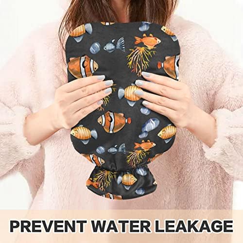 Бутилки с гореща вода с капак Акварели Риби-Клоуни Пакет с Топла Вода за Облекчаване на Болката, Топла и студена терапия, Краката и Ястия