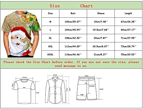 Мъжки Коледни тениски WOCACHI с къс ръкав, забавни Коледни тениски с кръгло деколте и принтом Дядо Коледа, тренировочная дизайнерска тениска