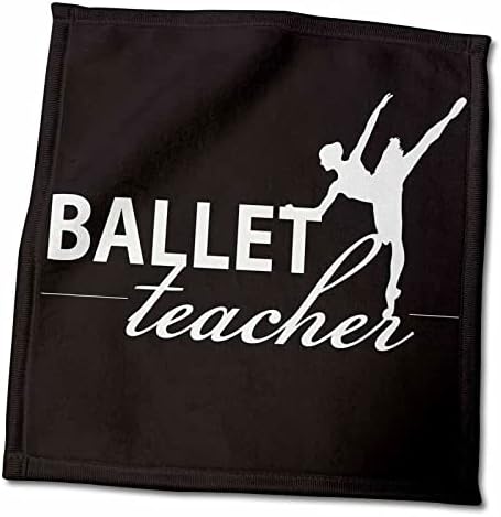 Учителка по балет 3dRose в бяло на черен фон - Кърпи (twl-219654-3)