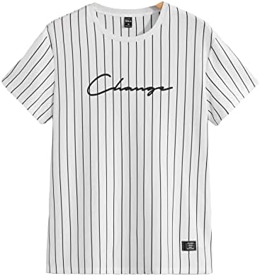 Мъжки t-shirt GORGLITTER в Графичната Лента с къс ръкав и Надпис Crewneck Tee