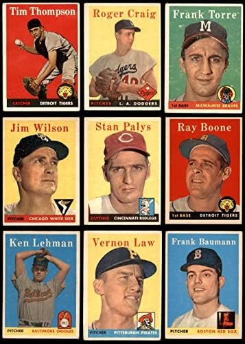 1958 Topps Бейзболен Стартов пакет от 50 картички /Лот (Бейзболен набиране) GD+