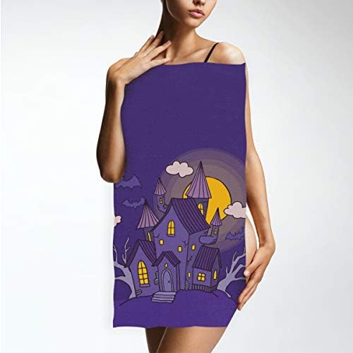 Sinstour Halloween House Пълнолуние Кърпи за Ръце за Баня с Декоративни Кърпи за Ръце за Гости Многоцелеви за Фитнес зала и Хотела