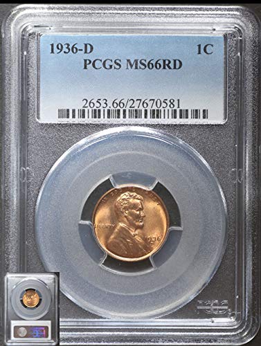 1936 D Линкълн Цент MS66RD PCGS