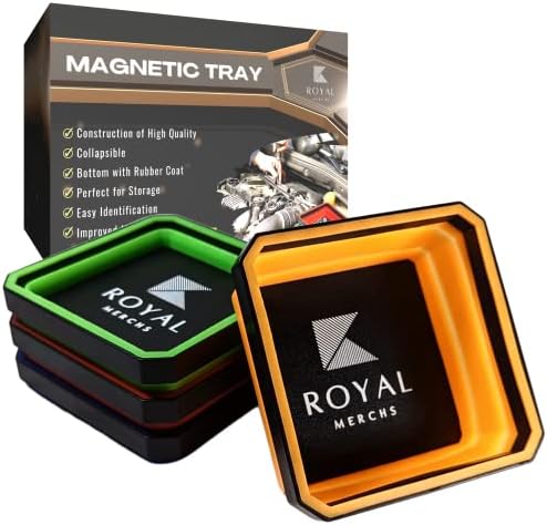 Силиконов тава за подробности Royal Merches, 4 опаковки - Магнитен тава за механици - Кутия за магнитни части - Тава за магнитни