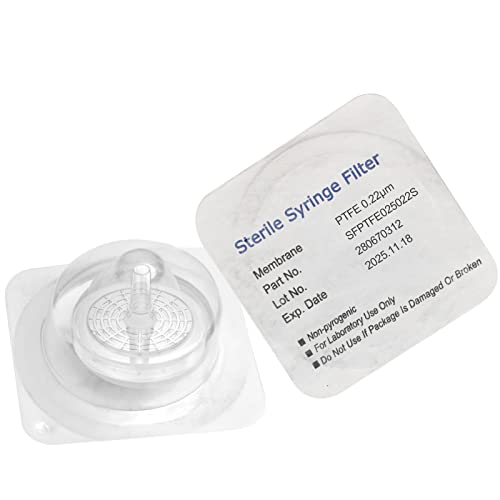 Филтри за стерилни спринцовки Biomed Scientific PTFE с Диаметър 25 мм С размер на порите 0,22 микрона В индивидуална опаковка 100/pk