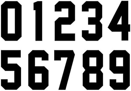 Набор от цифри (0-9), височина 3 инча, за спортни тениски, Джърси, Футбол, Бейзбол, Гладится, Теплопередача, Екип, тениска (0-9) (Черен