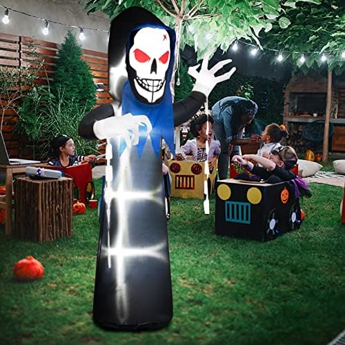 8 ФУТА Надуваеми Играчки за Хелоуин Grim Reaper Надуваеми Играчки за Хелоуин Външни Декорации Вградени Led Светлини за парти в