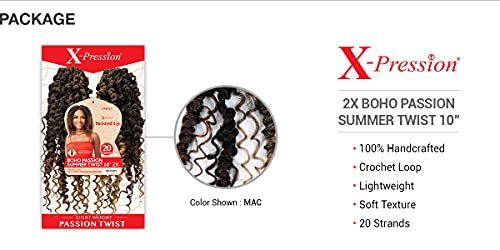 Опашка за плетене на една кука Outre X-Pression, навийте нагоре, 2X Boho Passion Summer Twist 10 (3 опаковки, 2T1B/30)