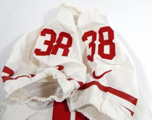 2012 San Francisco 49ers Дэшон Голдсон #38, Издаден в бяла фланелка 40 DP28797 - Използваните тениски за игри NFL Без подпис