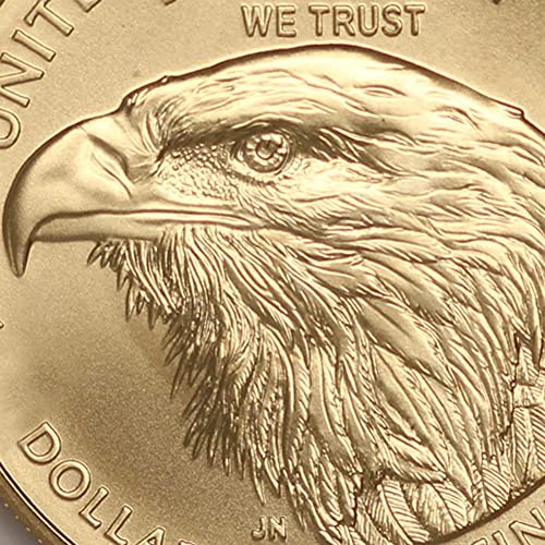 Монета на американския златен орел 2022 година с тегло 1/2 унция, Лъскава, без да се прибягва, със сертификат за автентичност от