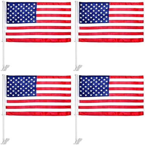 Корпоративна набор от флагове на Съединените Щати Black Duck с клипсой на прозореца на колата - 12 x 18 - Привързана към прозореца