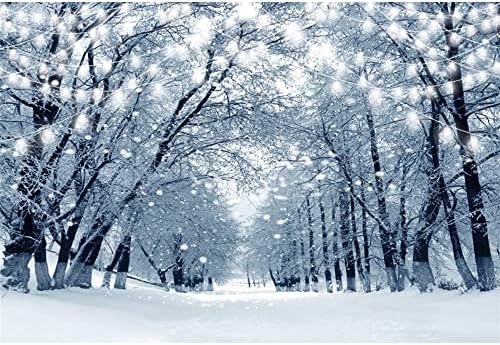OERJU 8x6 фута Фон за Зимна Сцена Сняг Гора, Дървета, Пейзажи от Страната на Чудесата, Фон за Снимки, Коледна Коледна Парти, Банер,