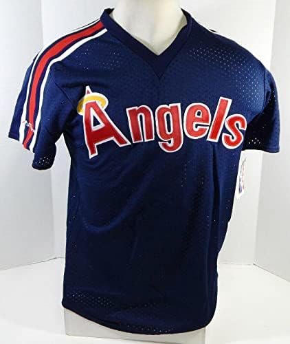 1983-90 California Angels Е игра, Пусната За тренировка отбивания в Синя Тениска L 698 - Използваните в играта Тениски MLB