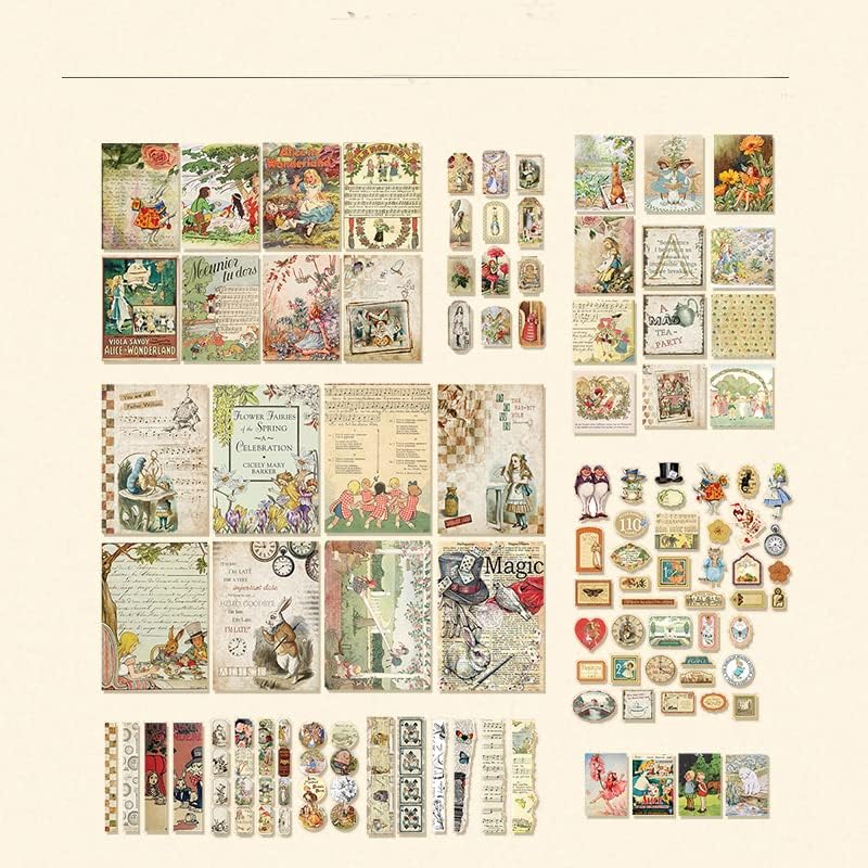 iKammo Aesthetic Комплект за хартия за албуми - 100 бр, комплект за списания в стил мил Деко, Етикет за водене на бележки, пощенска Картичка за художествено водене на дневник,
