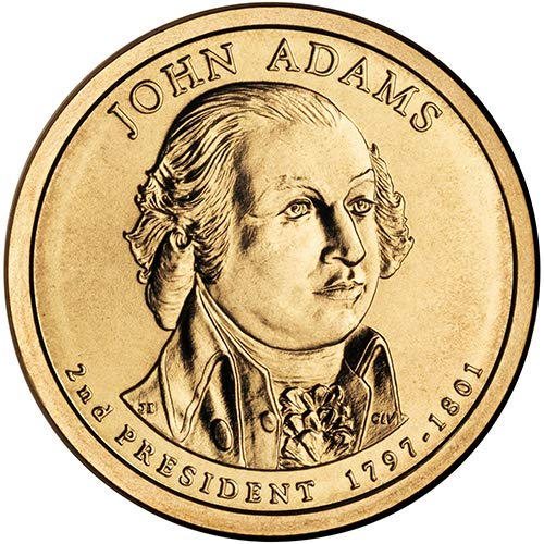 2007 г. P Позиция A Сатинировка Избор на председателите на долара Джон Адамс Монетен двор на САЩ, Без да се прибягва
