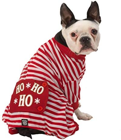 Пижами за кучета PetRageous 10204RWS хо Хо Малък, Бял
