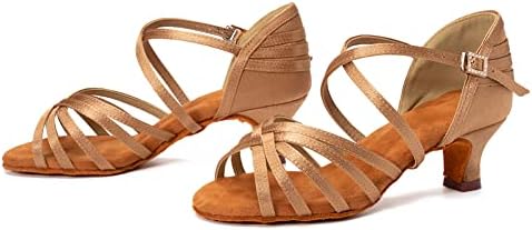 SWDZM/ Дамски Обувки за латино танци с отворени пръсти, Копринени Обувки за Салса, Танго, Бални Танци, Професионални Танцови обувки, За да се изяви USWH1213+1217