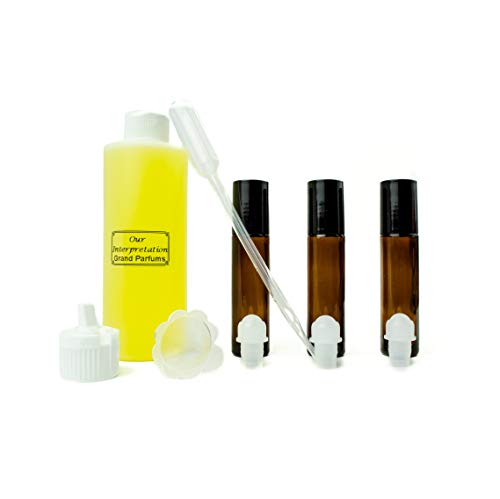 Набор от парфюмерийни масла Grand Parfums -Съвместим с Gio Acqua for Women Type - Нашата интерпретация, с бутылочками на роли и инструменти за тяхното запълване (1 унция)