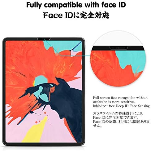 Защитно фолио Megoo, съвместима с iPad Pro 12,9 , от закалено стъкло / висока чувствителност / със заоблени ръбове, което е съвместимо с Apple Молив и Face ID (модели 2020 г. и 2018