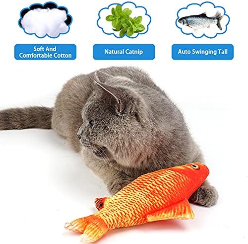 Играчка Bihuo Floppy Fish Red Cat Toy - Електрическа Плюхающаяся Рибка, Реалистичен Кикър с Танци Рибата, Движеща се играчка с рибата-Кикър,