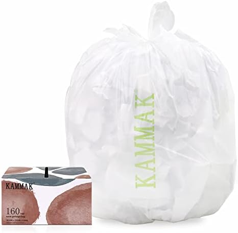 Чанта за боклук KAMMAK 4 Литра Бял Торба за боклук за Баня, офис, Кола, Кухня (4 Литра, 160 грама)