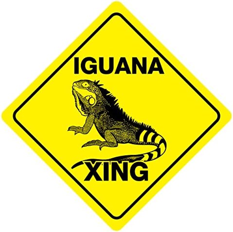 Игуана СИН Забавен Нов Знак за Преминаване на