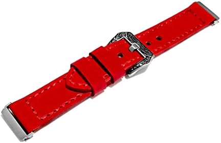 Каишка от матирана естествена кожа NICKSTON Red е Съвместим с умни часовник Fitbit Versa 2 и Versa, Lite и Специално Издание с луксозни