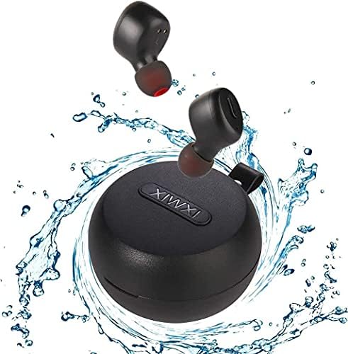 Тези безжични слушалки за плуване, Водоустойчиви слушалки IP68, Микрофон с шумопотискане Bluetooth 5,0 с зарядно калъф, Спортни слушалки в