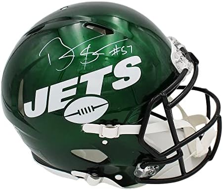 Автентичен Каска NFL Ню Йорк Джетс Спин с автограф на Барт Скот - Каски NFL с автограф