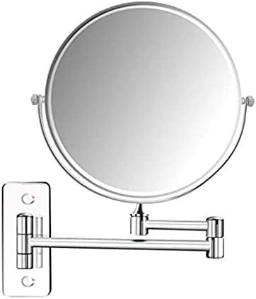 8-Инчов Стенно огледало за грим, 3-кратно увеличение, Двустранно, завъртащо се на 360 ° с Регулируема височина, Козметично Выдвижное Огледало