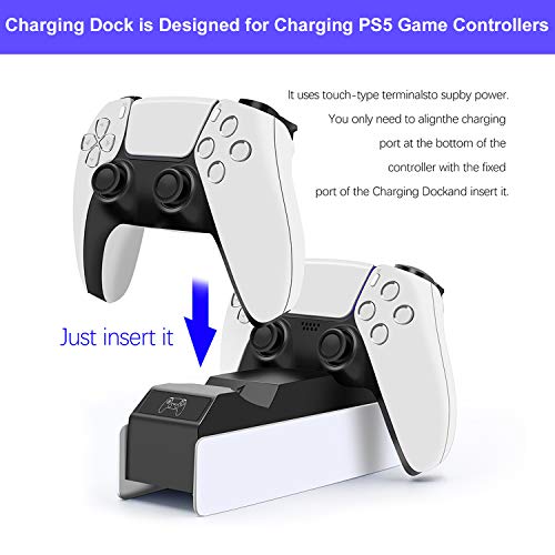 Зарядно устройство за контролер PS5, Станция За зареждане на контролера PlayStation 5, Двойна зареждане PS5 Dualsense, подходящ за зареждане