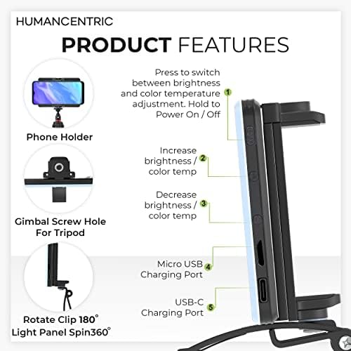 Комплект осветление за видео-конферентна връзка HumanCentric, Подсветка камера за срещи с мащабируема, за Подчертаване на