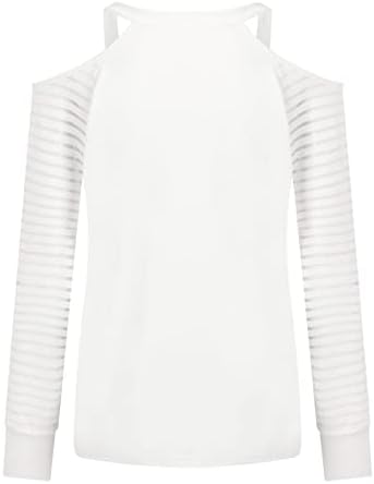 Модни Дамски Летни Блузи 2023, Тениска с V-образно деколте и дълъг Ръкав, Свободна Блуза С открити рамене, Върхове