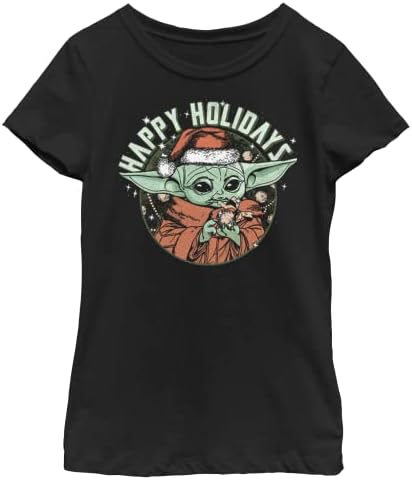 Тениска за момичета STAR WARS Mandalorian Grogu Holidays