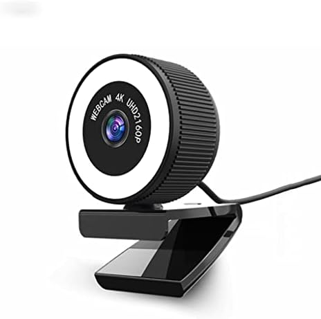 LMMDDP USB Уеб камера за 4k Уеб Камера, с Регулируема Яркост, Попълнете Лампа с Микрофон за Компютърна видео Конферентна връзка (Цвят: