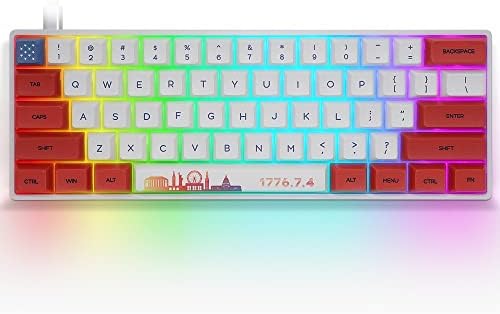Ръчна Детска клавиатура SKYLOONG 61 Keys SK61 60%, Механична клавиатура с възможност за гореща замяна с клавишными капачки PBT GSA с RGB подсветка за Win / Mac / игри (кафяв ключ)