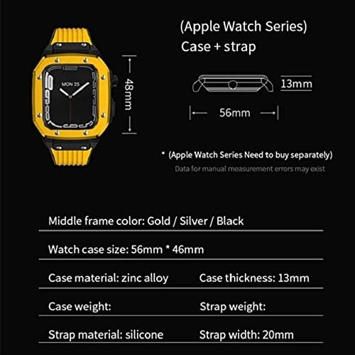 BCMCBV за Apple watch band series 5 42 мм Корпус за часа от сплав 45 мм 44 мм Метална Рамка Модификация на министерството на отбраната Комплект Аксесоари за iWatch Series 7 6 5 4 SE Калъф (Цвят: