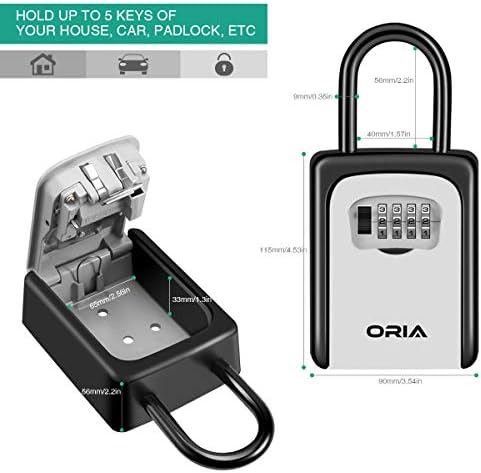 Кутия за съхранение на ключове ОРИЯ, монтиран на стената Кутия За съхранение на ключове, Сейф за ключове, Защитен от Атмосферни влияния, 4-Значная Комбинация, Капаци