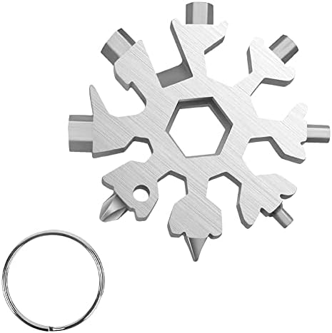 Многофункционален гаечен ключ Snowflake, 18-в-1, ключодържател, Мультитул, джобен инструмент, който лесно да носите със себе си за нощуване