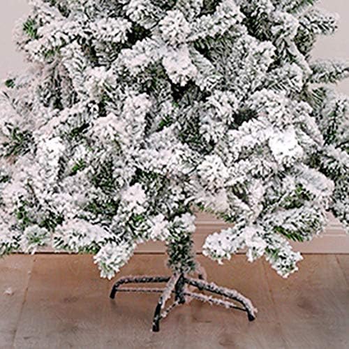 Коледно дърво ZPEE от Бяло PVC, Бор с Изкуствен Сняг Флокированием, Навесная коледно Дърво с Метална стойка, Лесно монтируемое Коледна украса