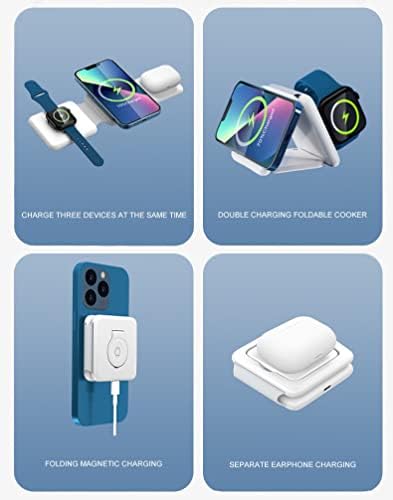 Безжично зарядно устройство 3 в 1, Преносим Безжично зарядно устройство за пътуване, Сгъваема зарядно устройство ще захранване на лентата, която е Съвместима с iPhone 1
