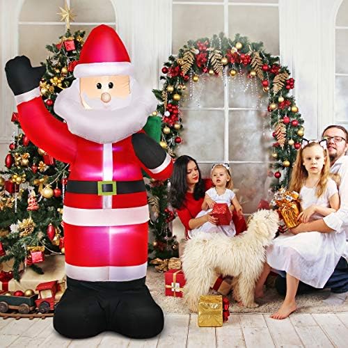 Abaodam 7FT Коледен Надуваем Дядо Коледа С Led Подсветка, Надуваема Модел, Коледна Украса, на Двора, на Американската Вилица