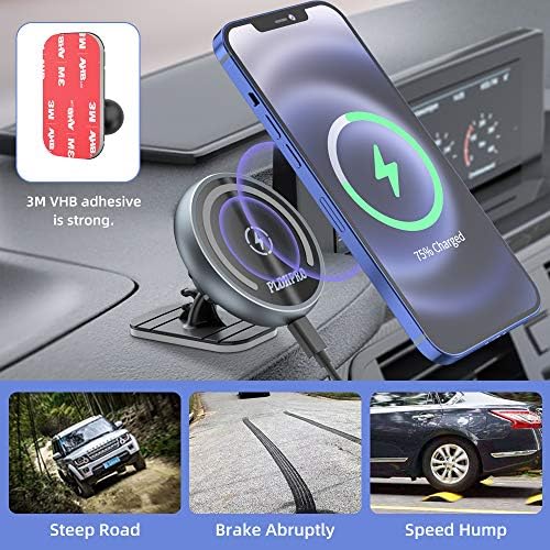 Магнитно Безжично Зарядно устройство за автомобил за закрепване Magsafe iPhone14 13 12 Pro Plus Max Mini MagSafe Case, Безжично Зарядно